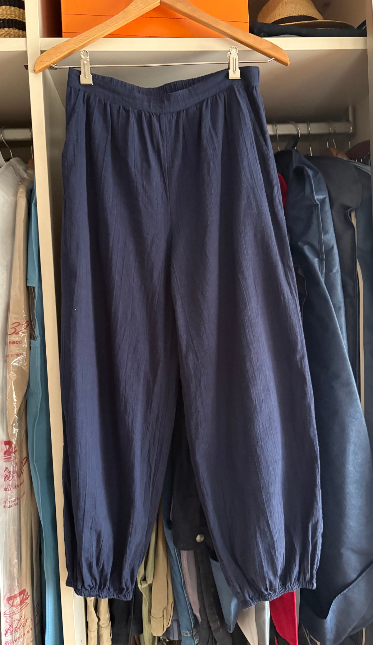 Blue cotton harem pants