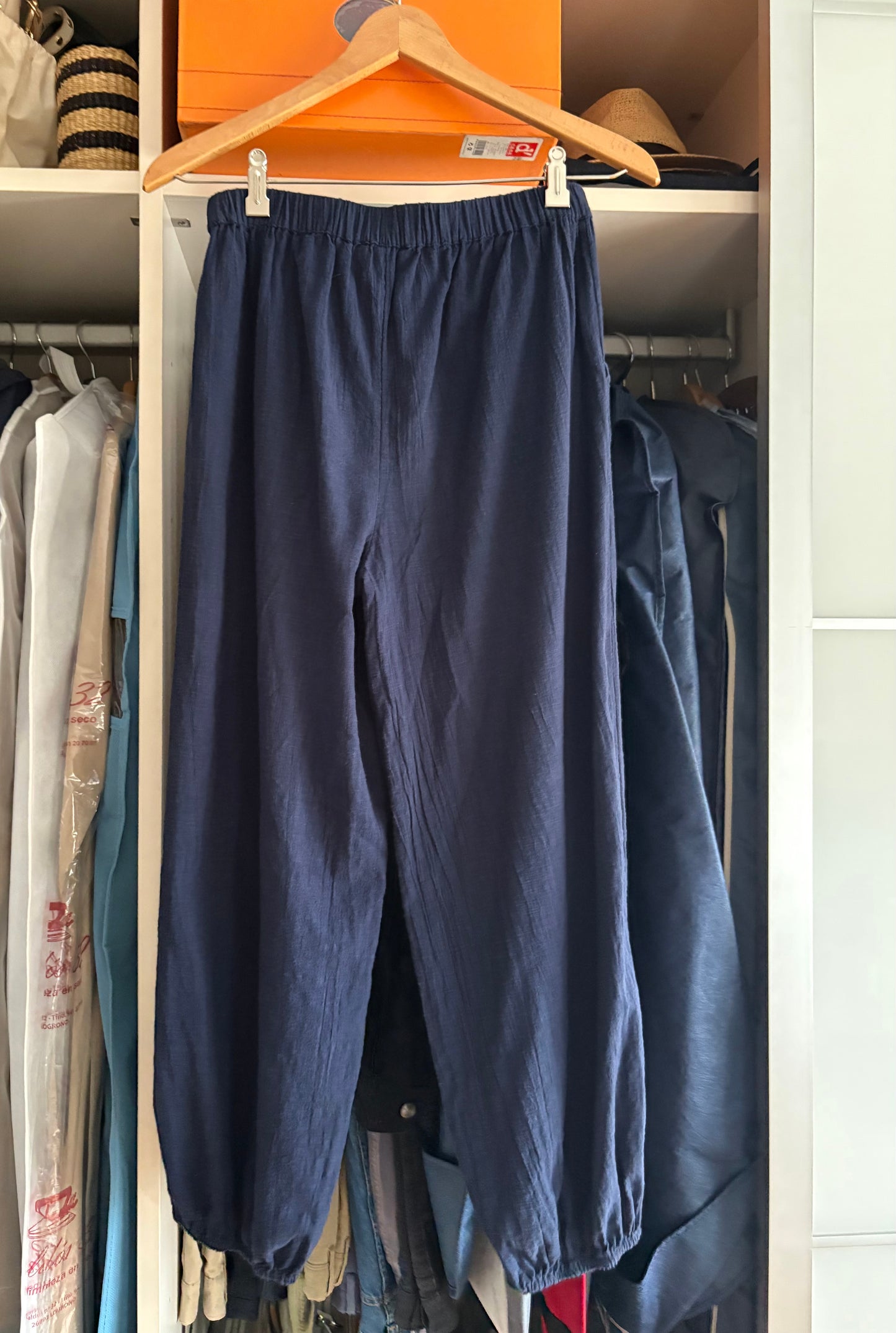 Blue cotton harem pants