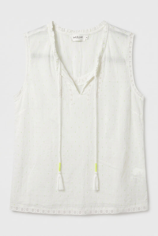 Chemise sans manches imprimé fluo
