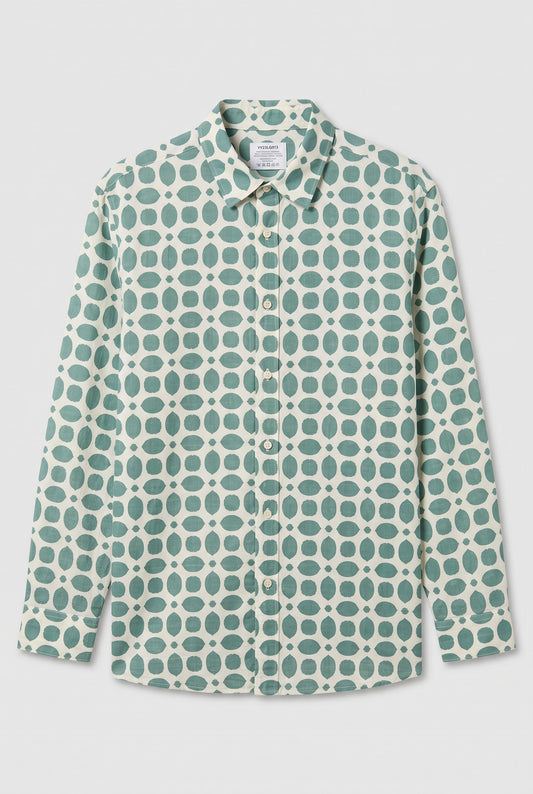 Chemise imprimée verte