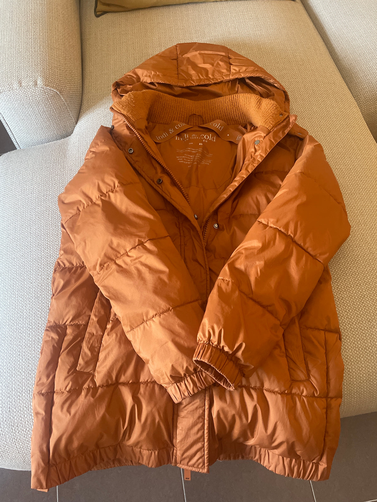 Mustard puffer jacket