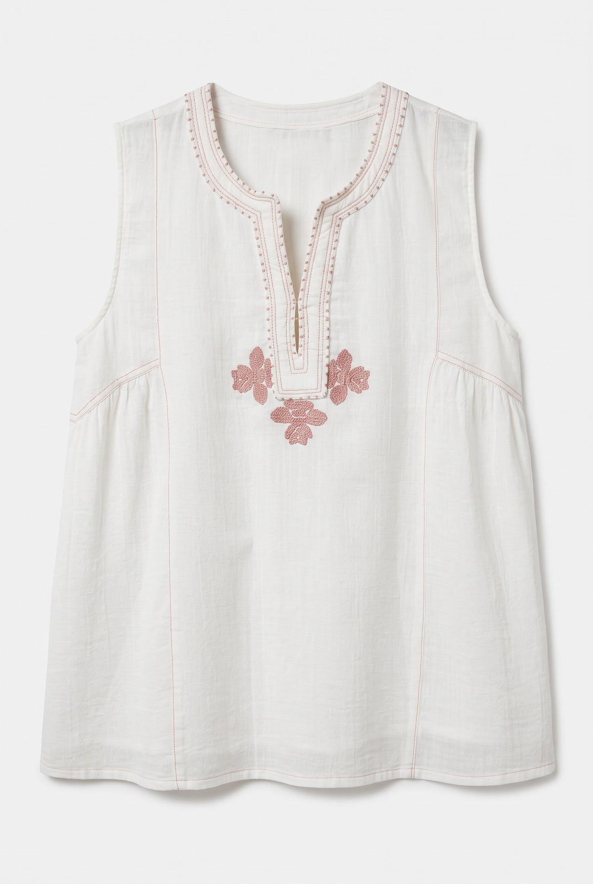 Top crema bordados, talla S