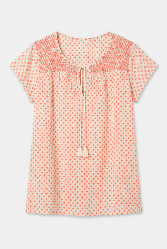 Blusa beige y naranja XS