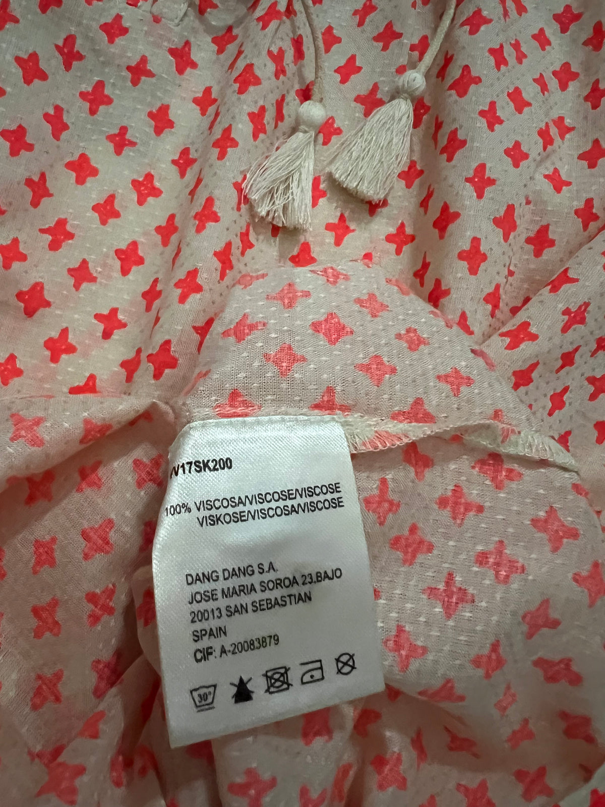 Beige and orange blouse XS