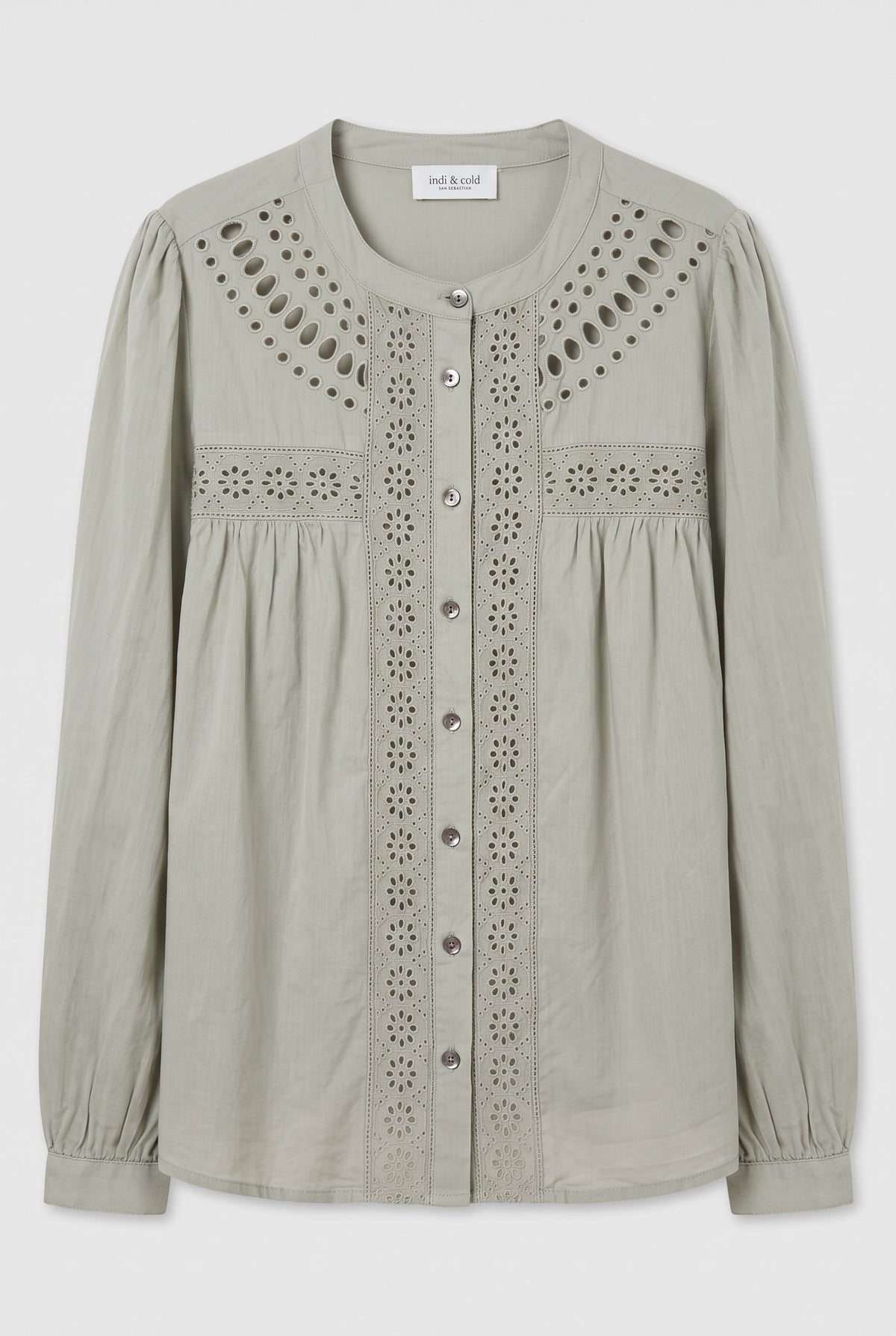 Green cut-out shirt