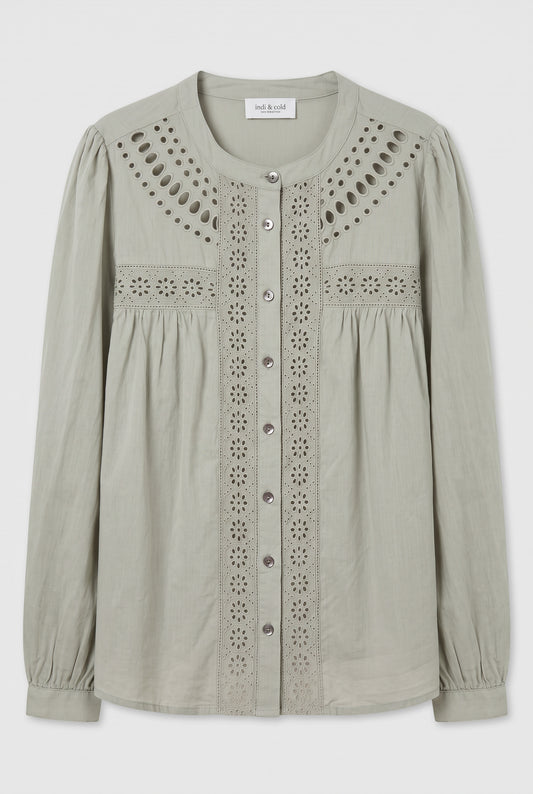Camisa troquelados verde