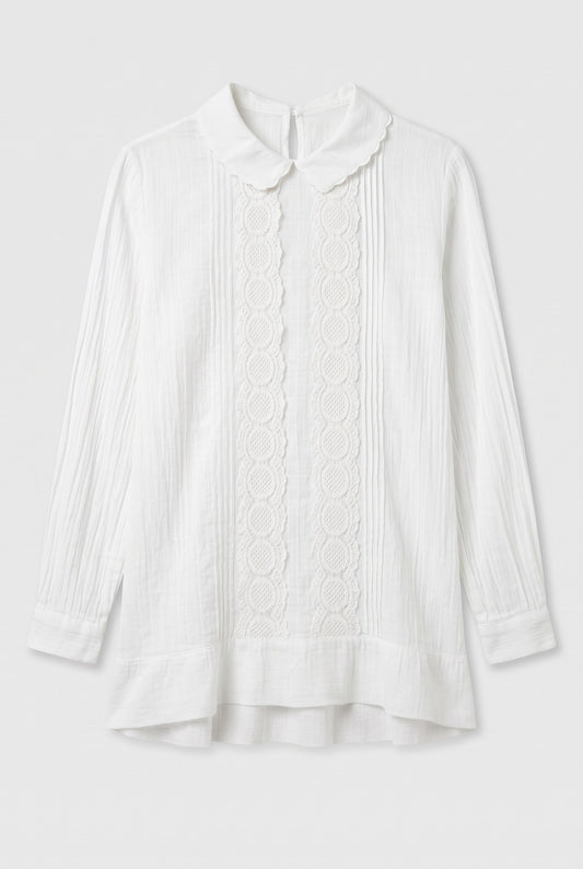 Blusa blanca de encaje
