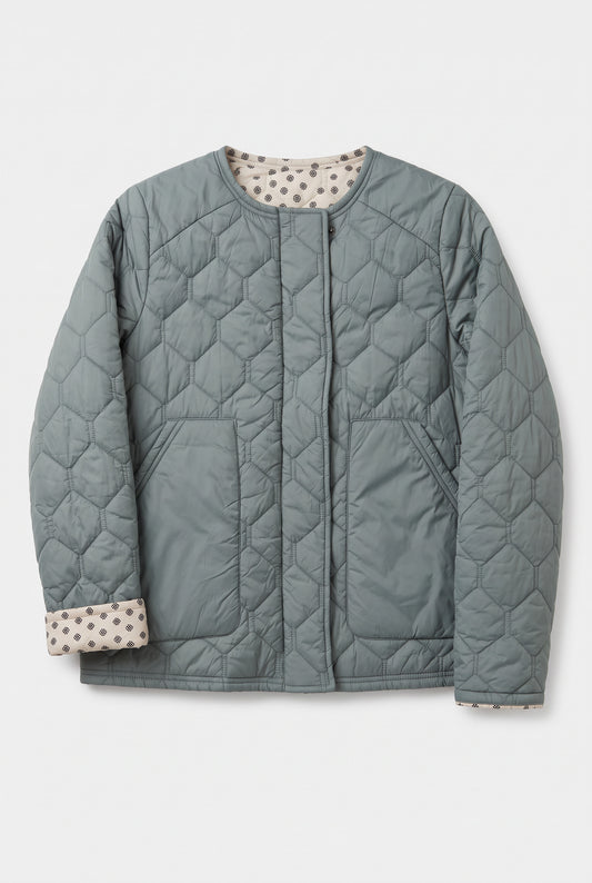 Blue reversible quilted jacket