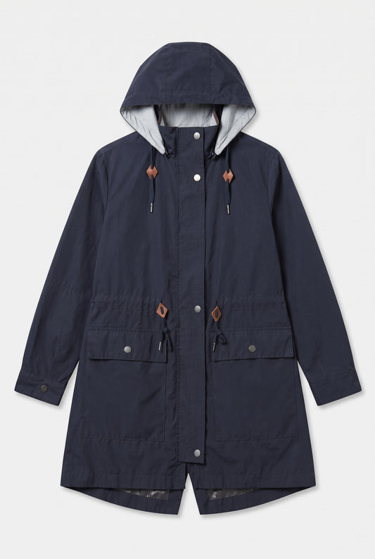 Blue trench coat with removable vest