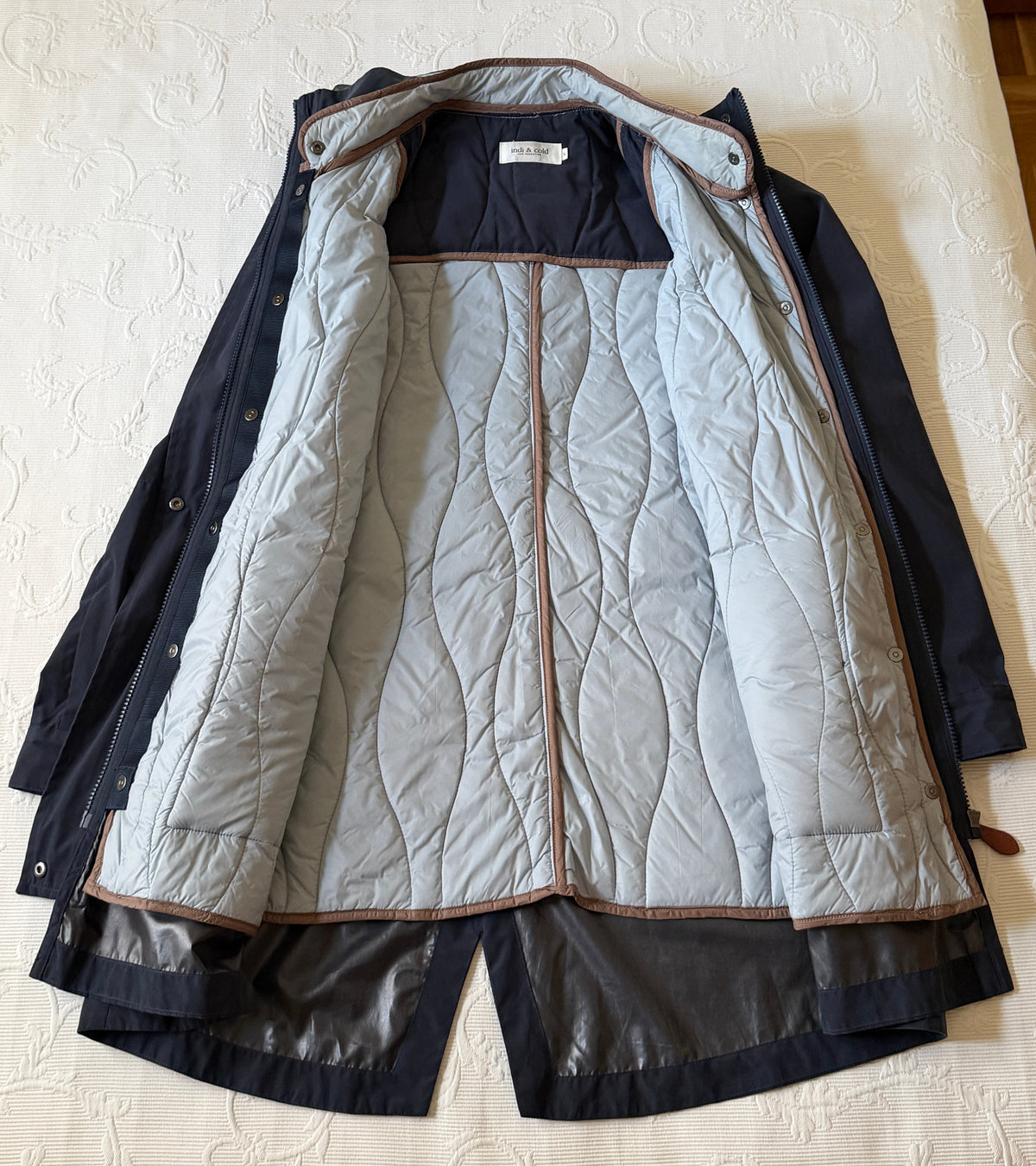 Gabardina con chaleco desmontable azul