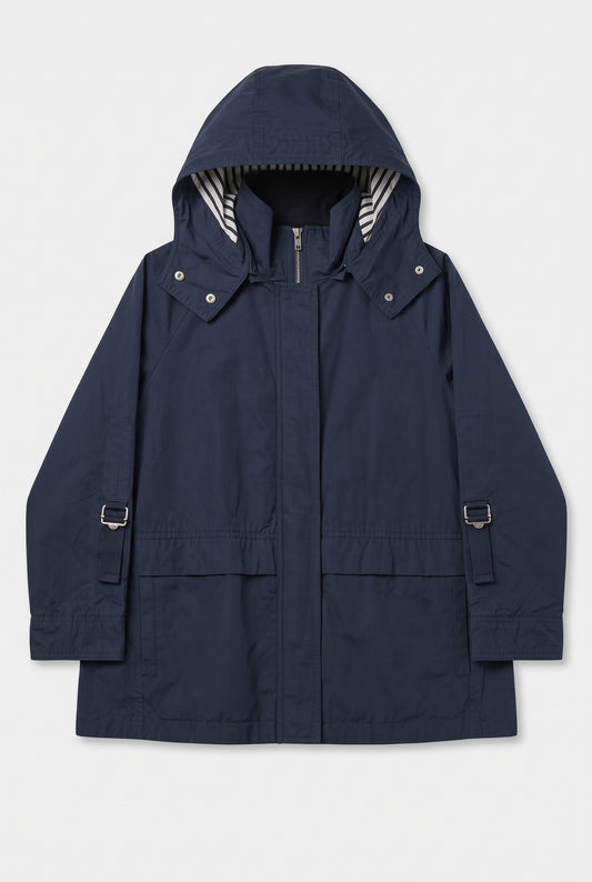 Short blue raincoat