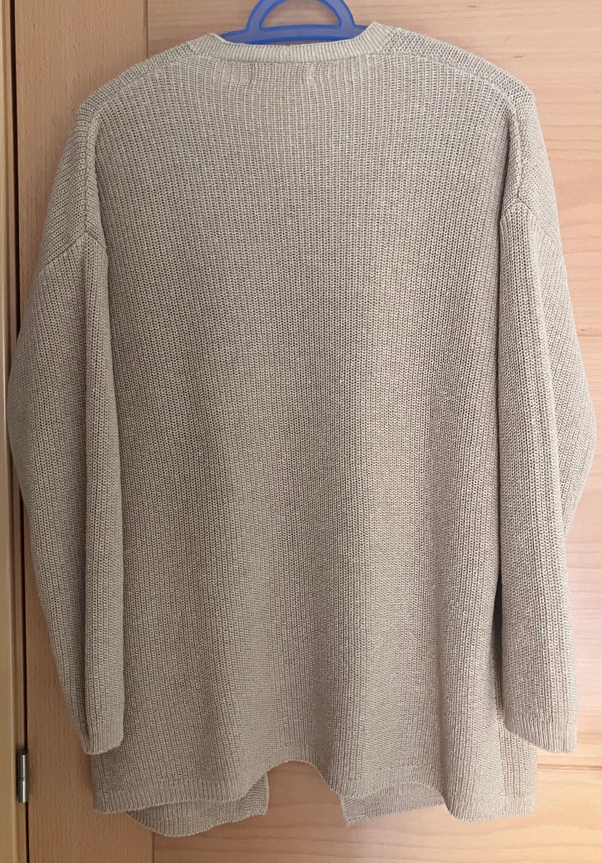 Chaqueta larga punto fino verano beige