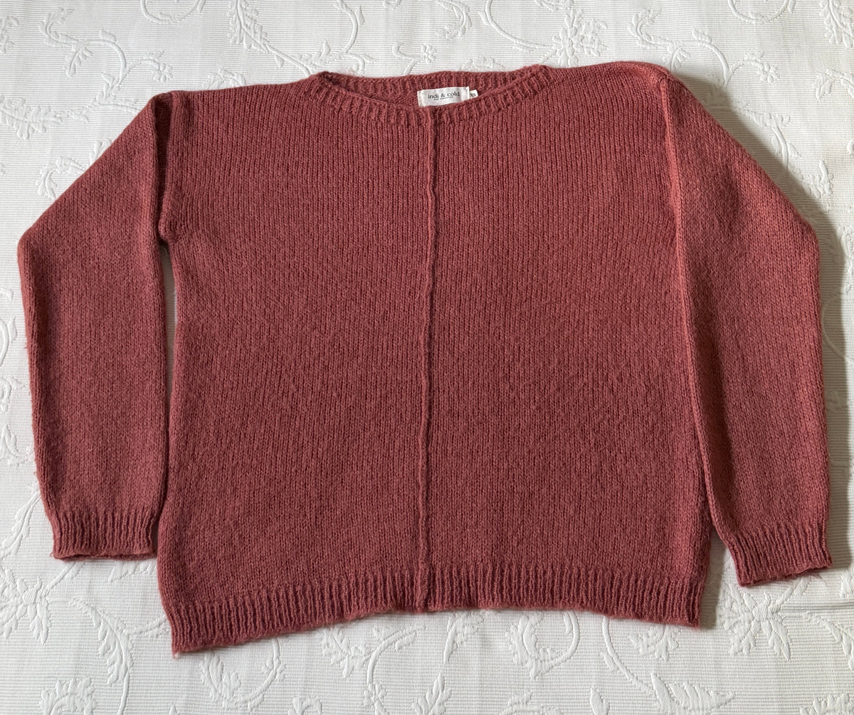 Jersey mohair rosa empolvado
