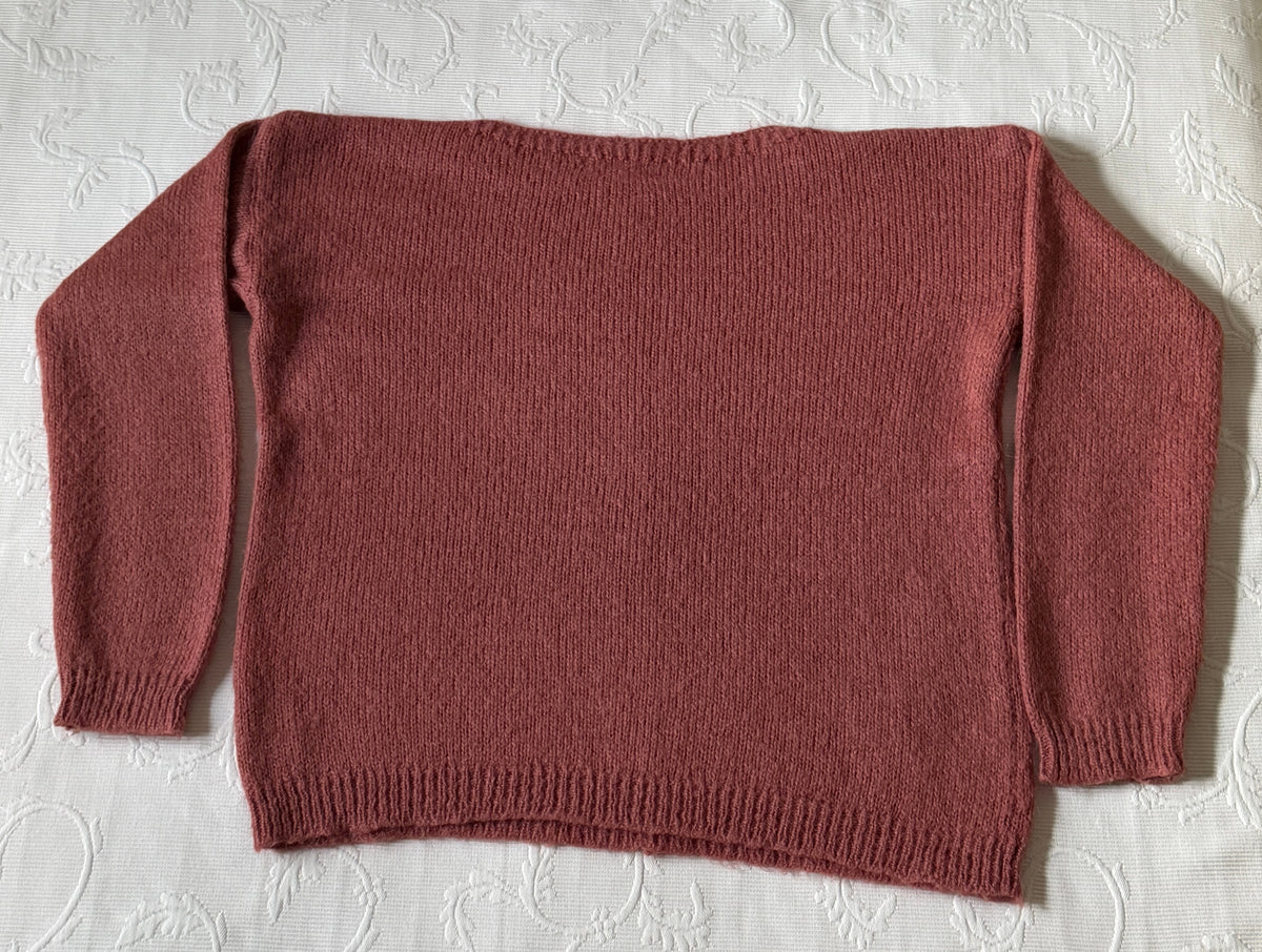Jersey mohair rosa empolvado
