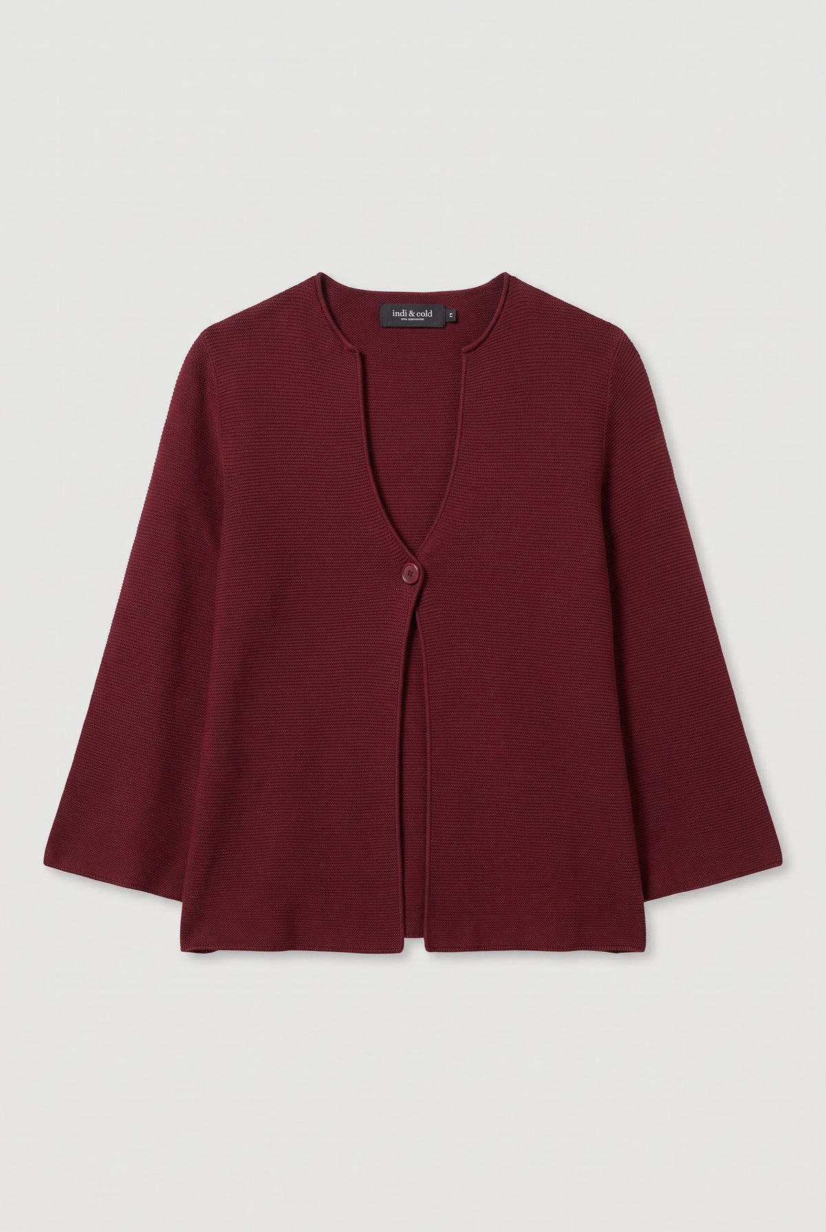 Veste grenat manches trois-quarts
