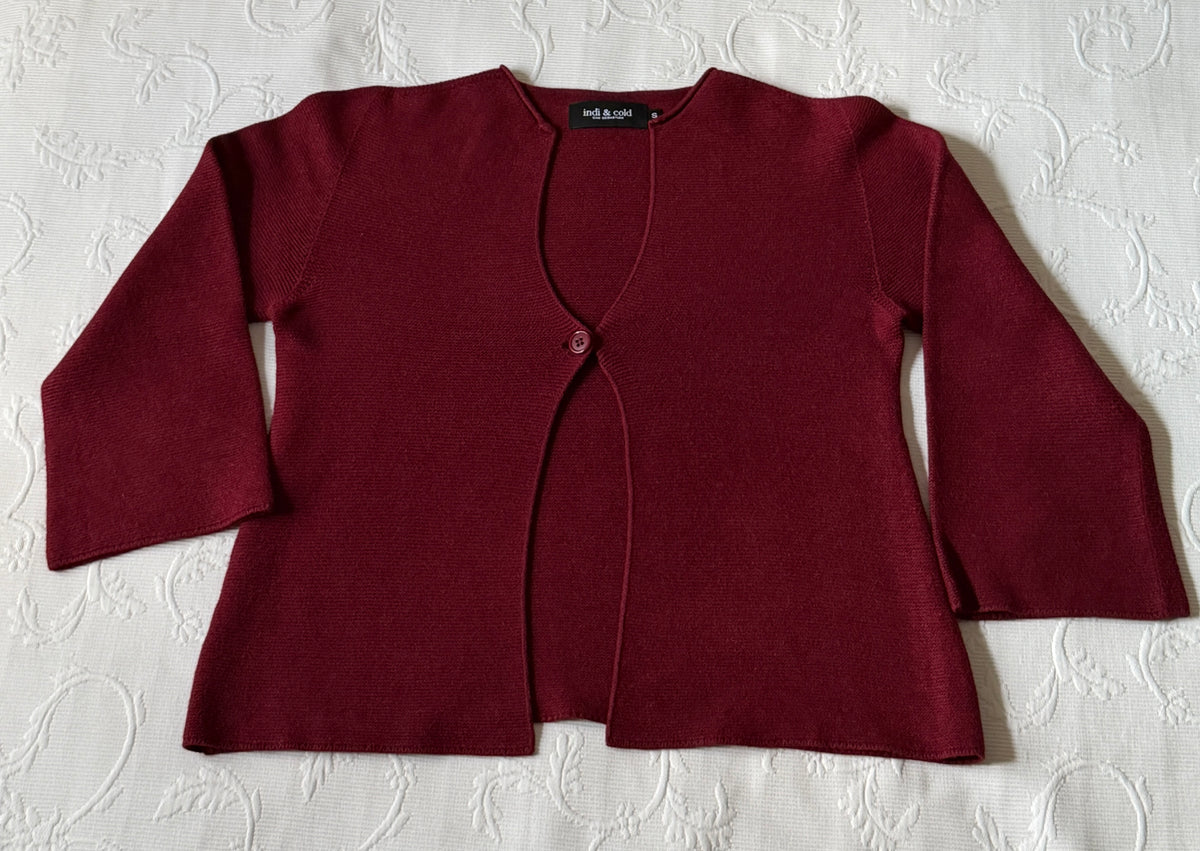 Veste grenat manches trois-quarts