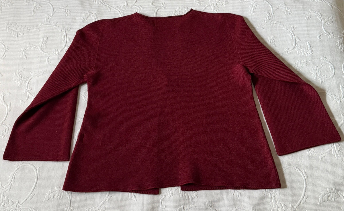 Veste grenat manches trois-quarts