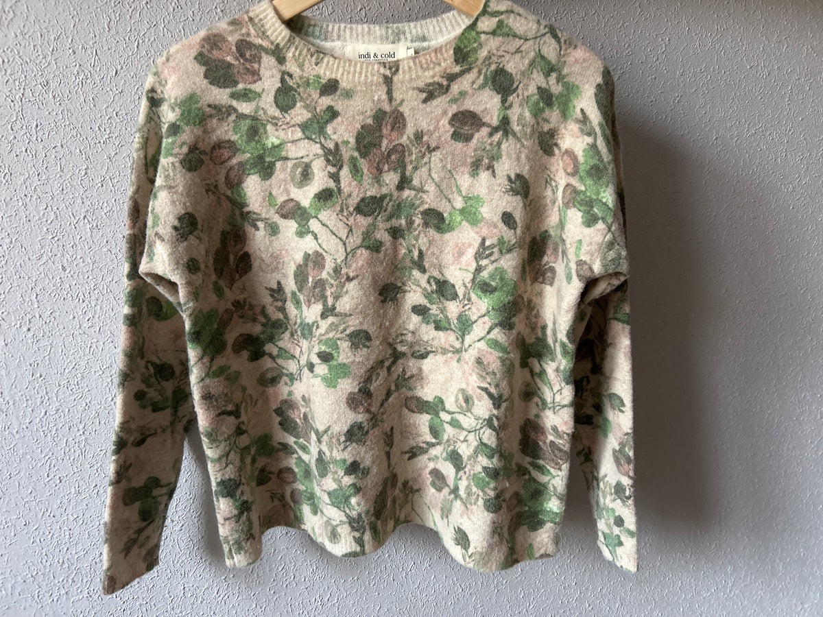Jersey de mezcla de lana con estampado floral