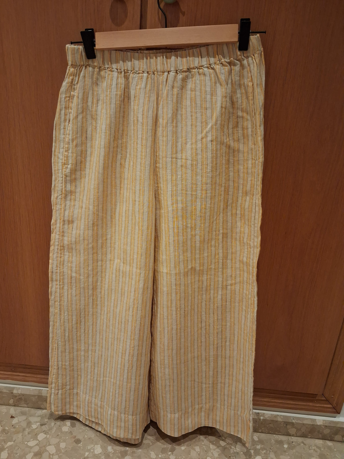 Striped linen trousers