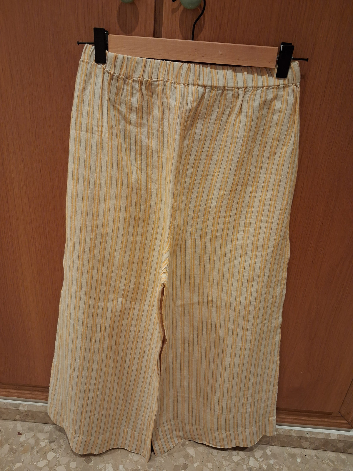 Striped linen trousers