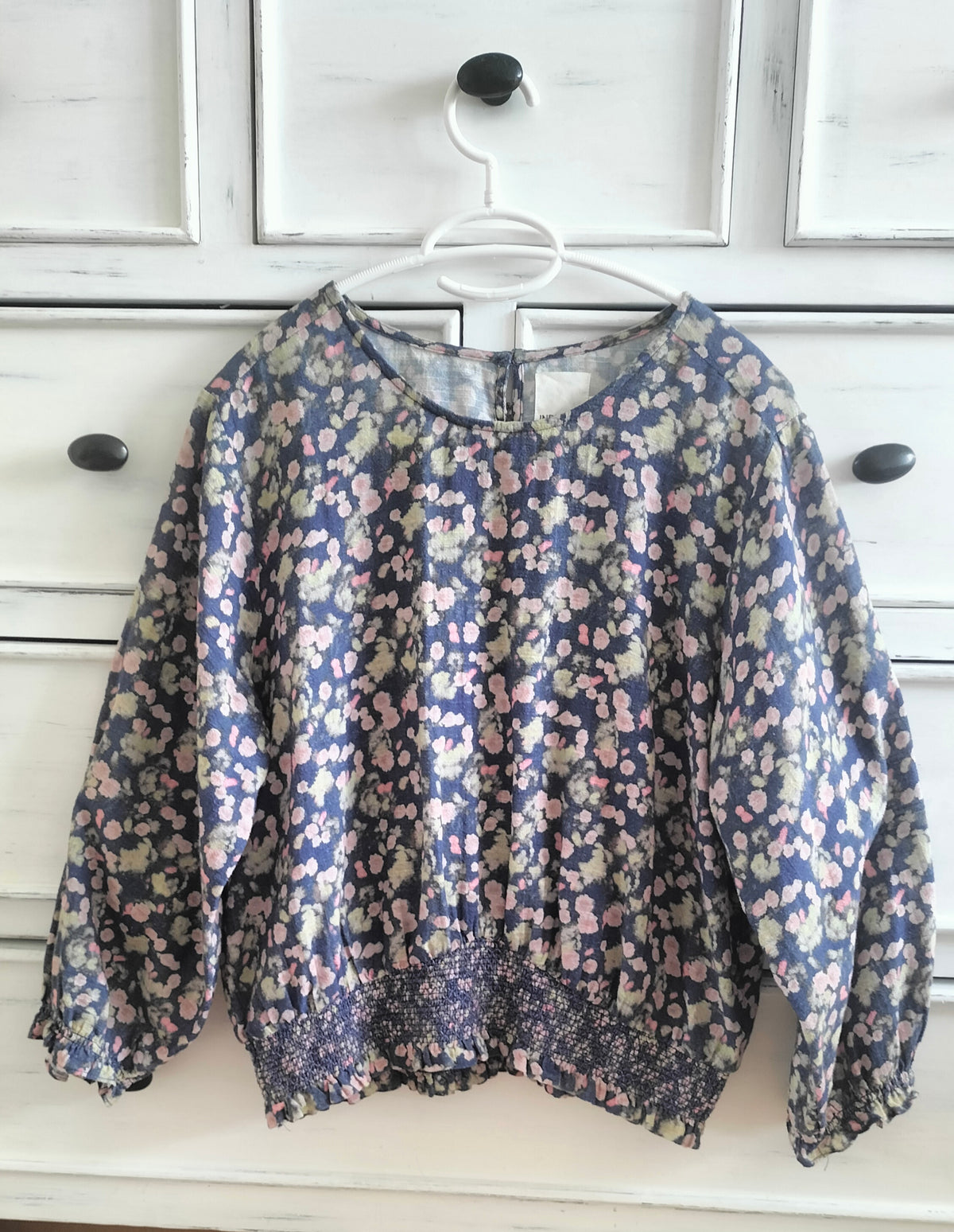 Blusa con cintura con elástico smock