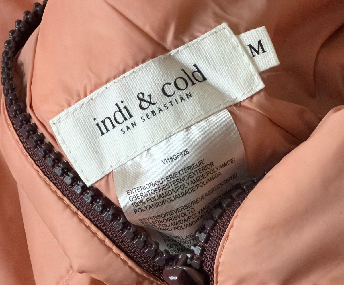 Doudoune réversible en duvet bordeaux/rose