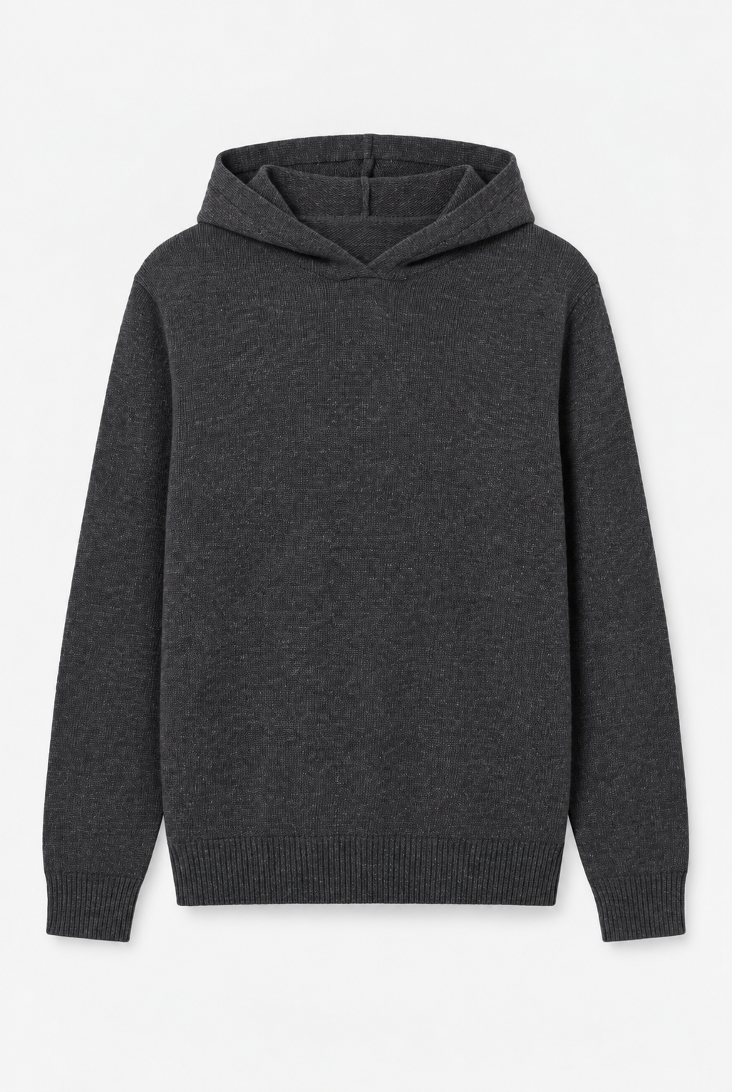 Pull en maille sport à capuche gris foncé