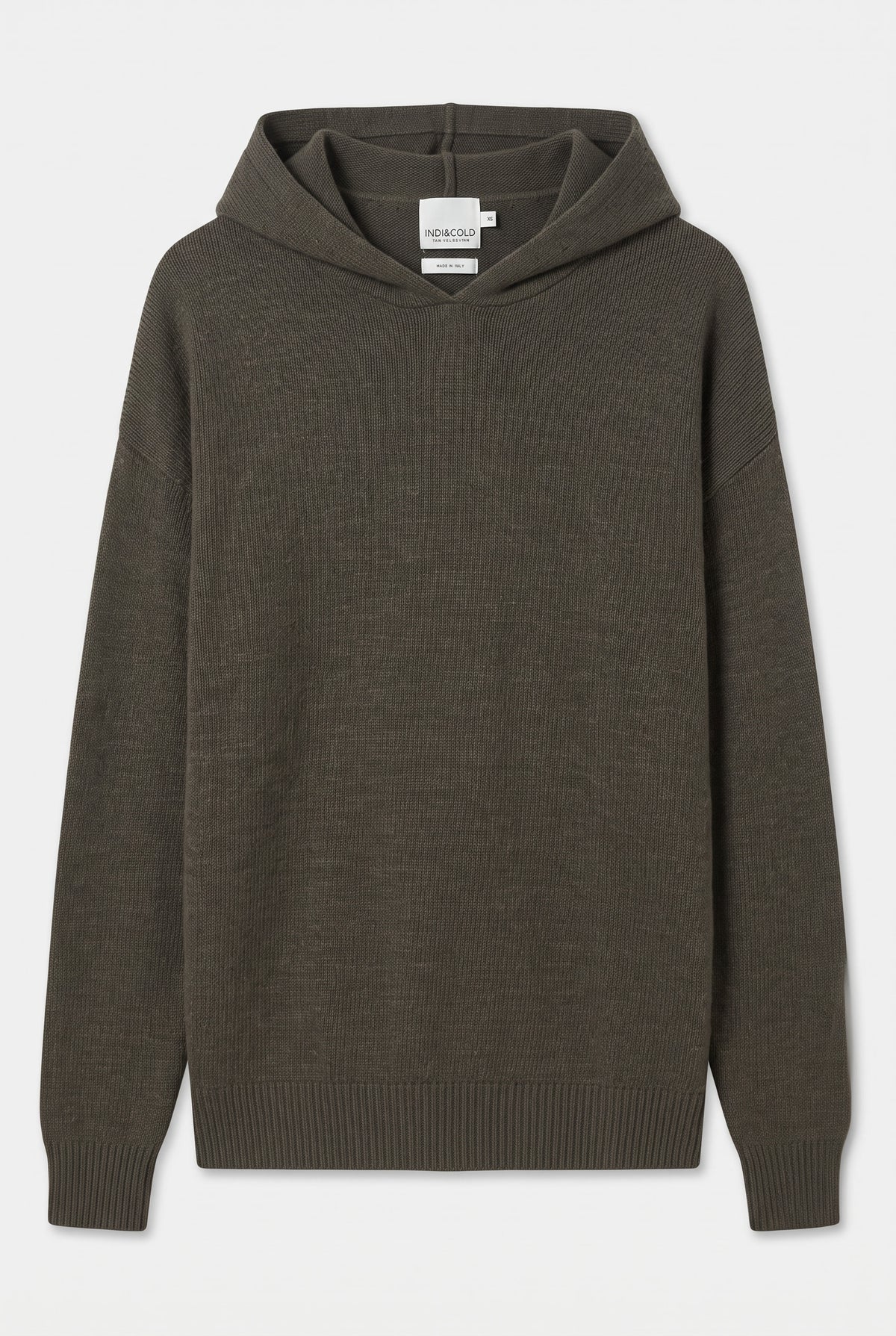 Pull en maille sport à capuche marron