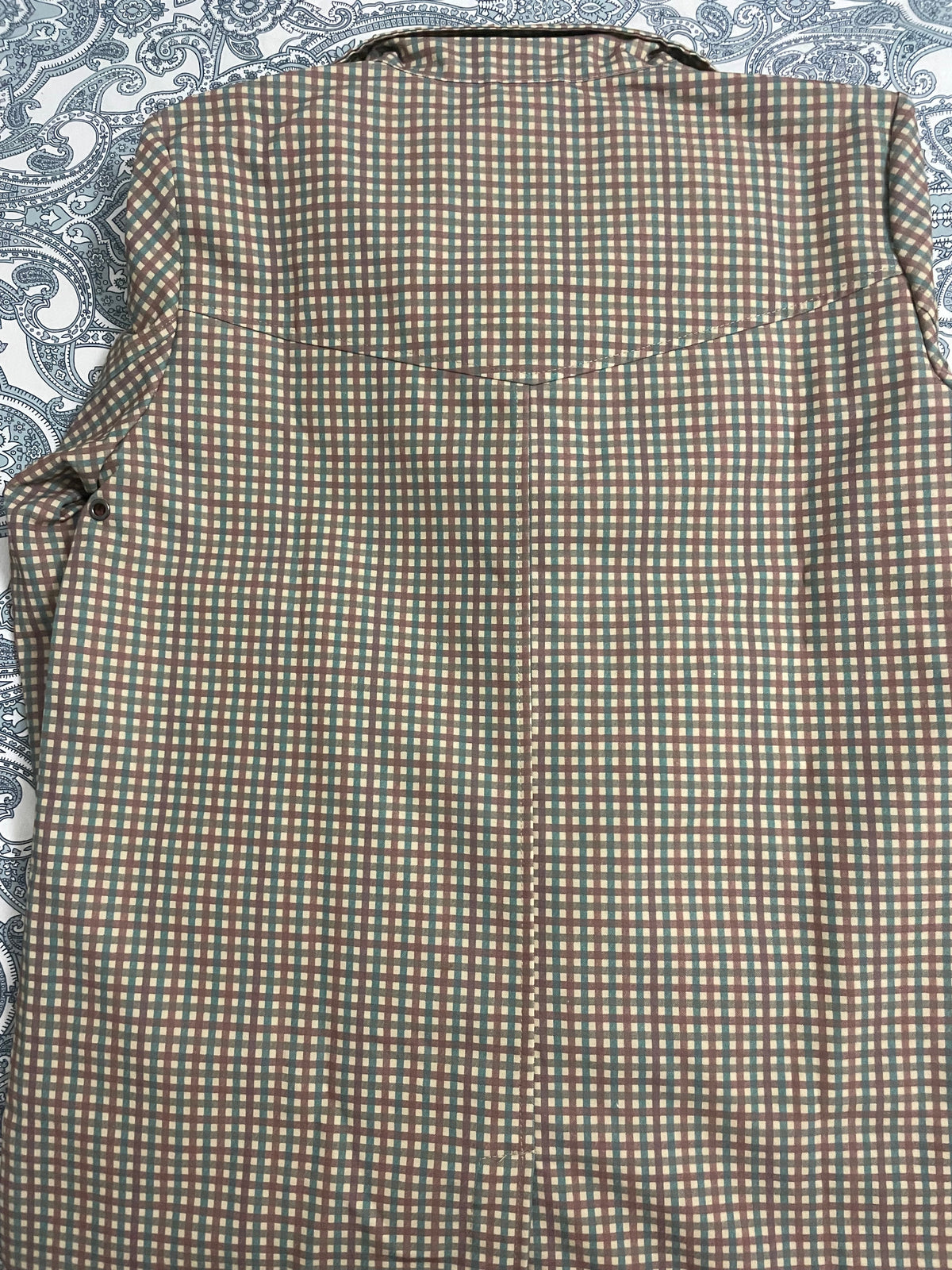 Checked trench coat