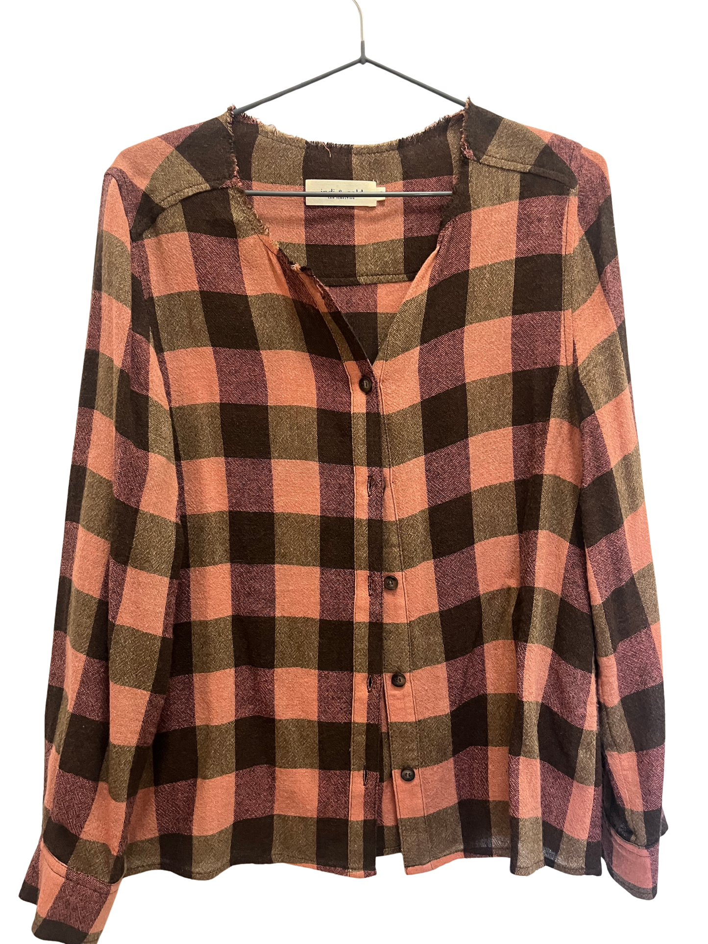 Camisa cuadros Rosa/verde pardo