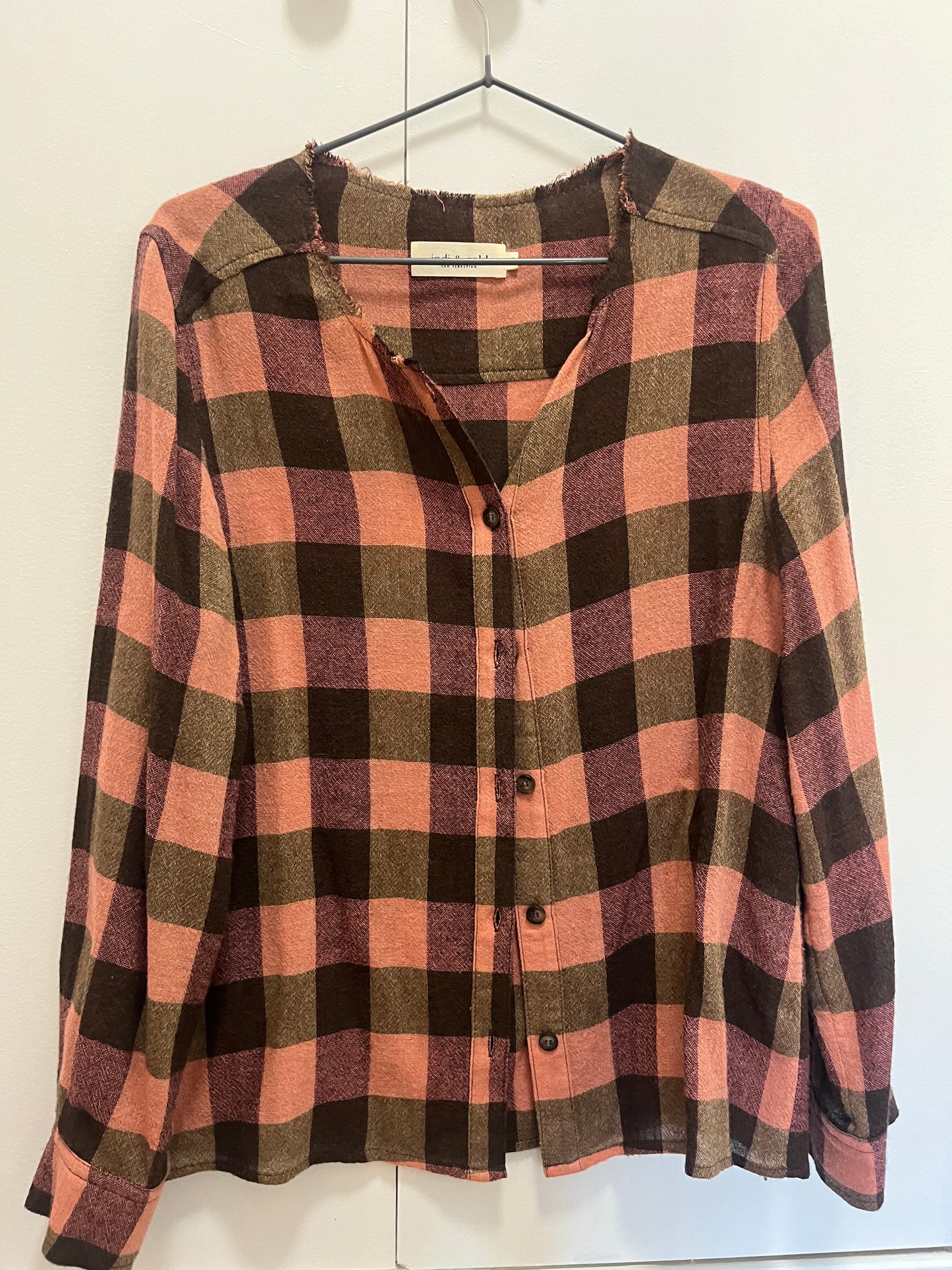 Camisa cuadros Rosa/verde pardo
