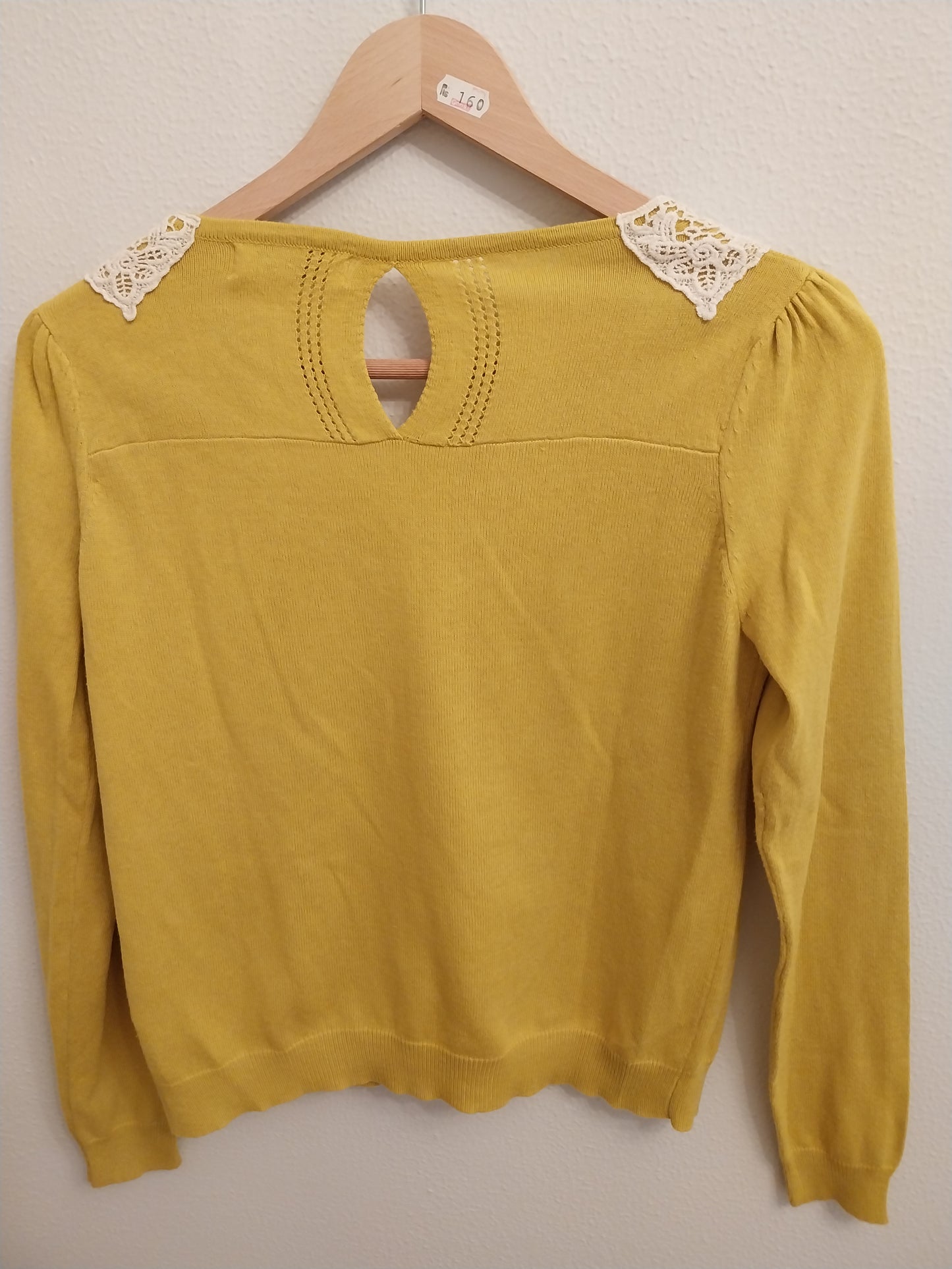 precioso jersey bordado amarillo mostaza