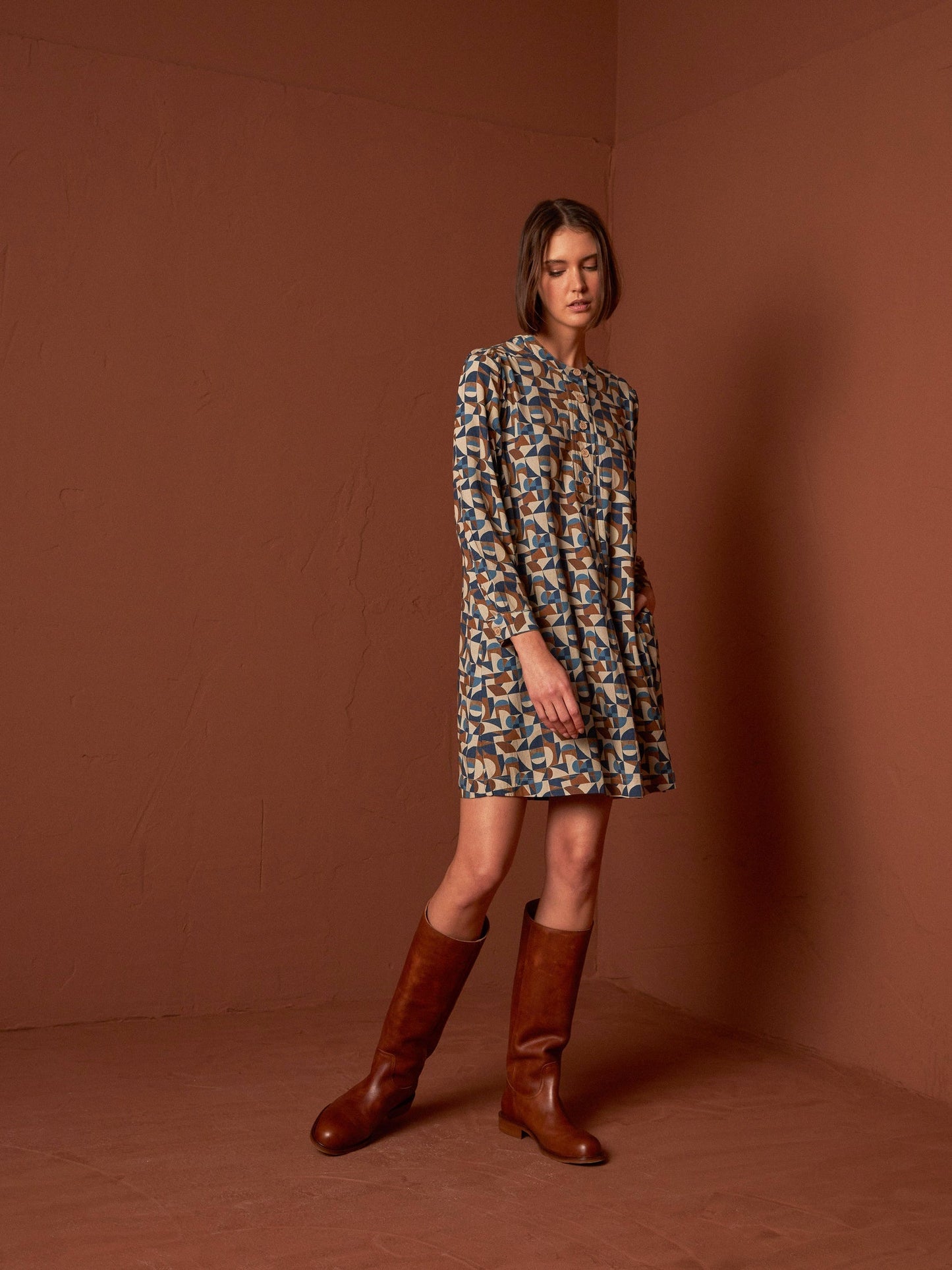 VESTIDO EVASÉ ESTAMPADO