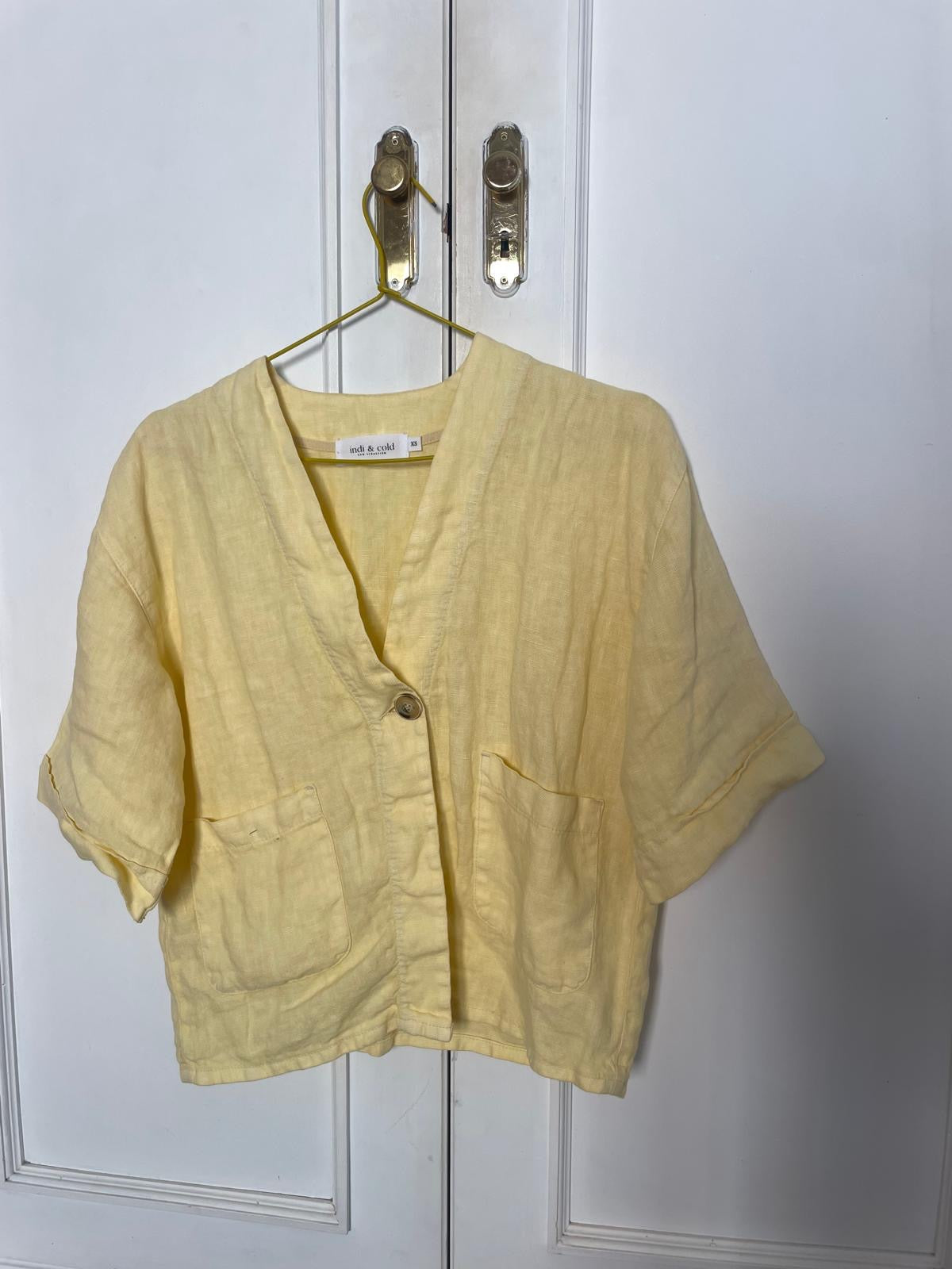 SOBRECAMISA CROP LINO