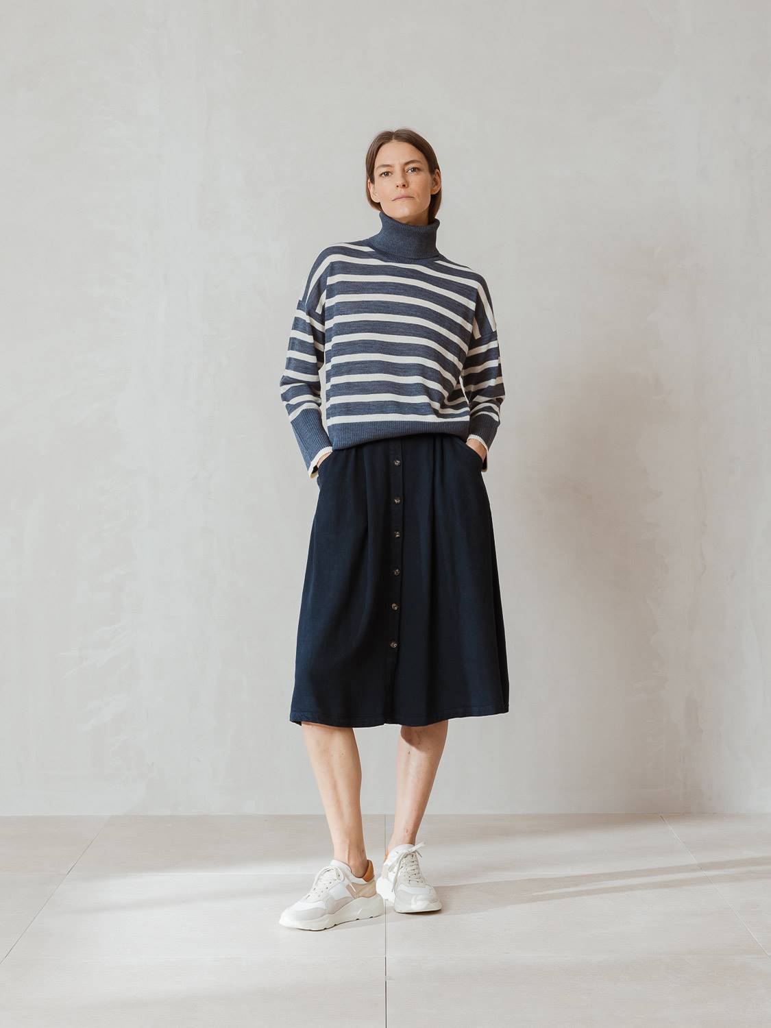 PULL EN MAILLE RAYÉ
