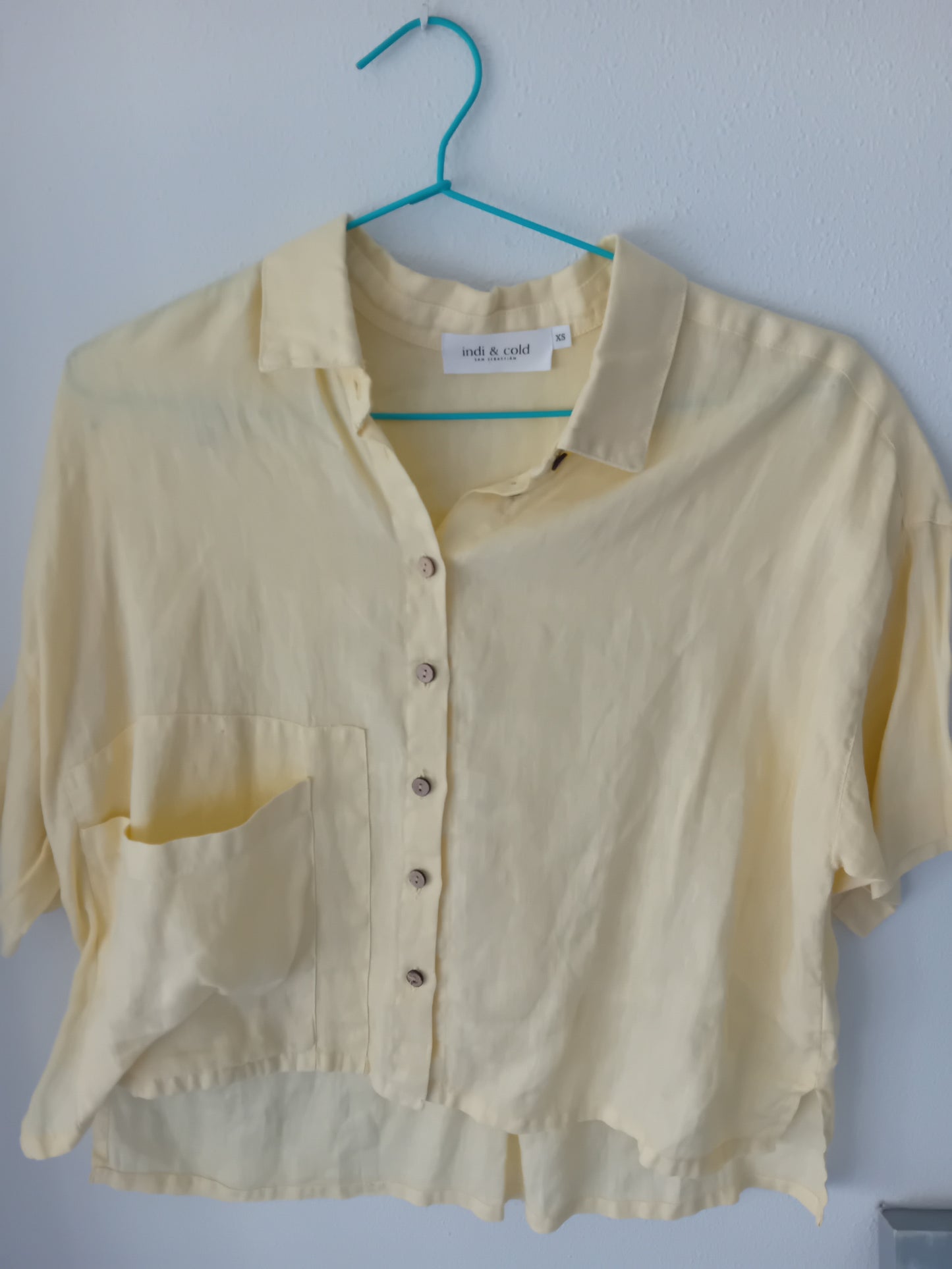 Camisa lino amarilla