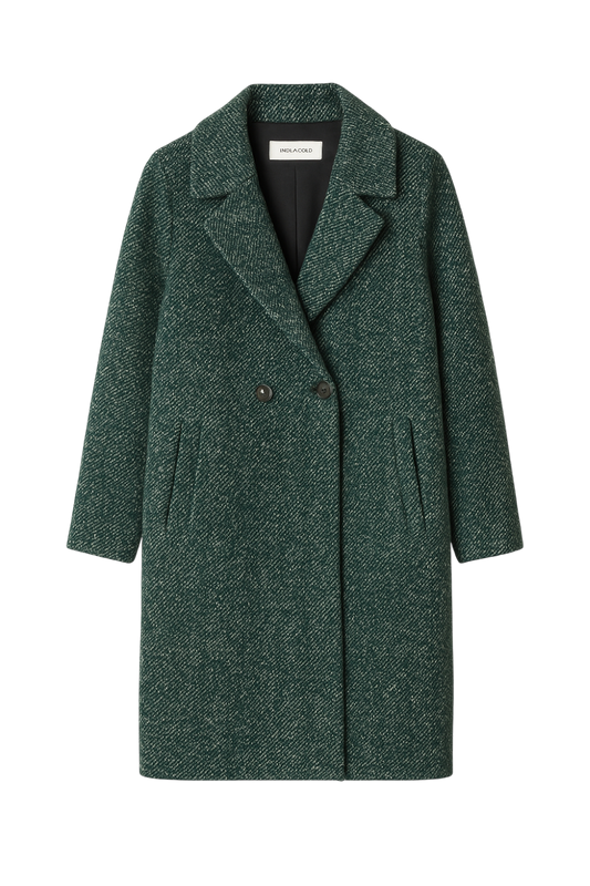 Abrigo verde jaspeado