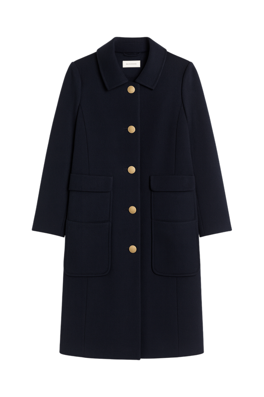 Abrigo azul botonadura dorada