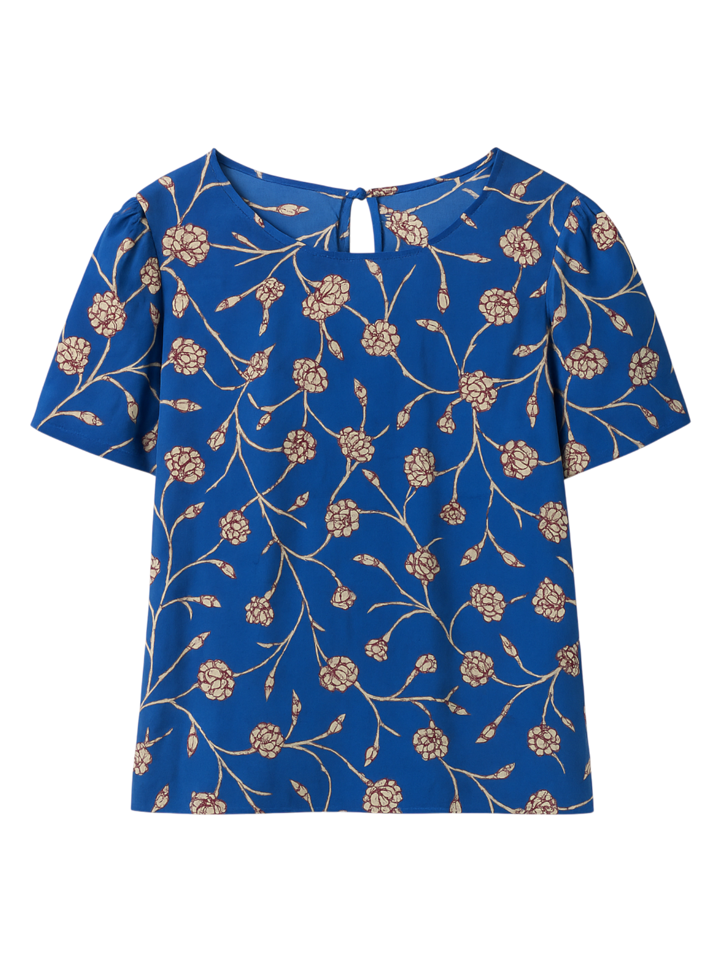 Blusa con estampado floral azul klein