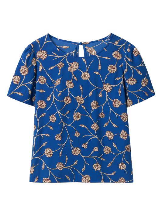 Blusa con estampado floral azul klein
