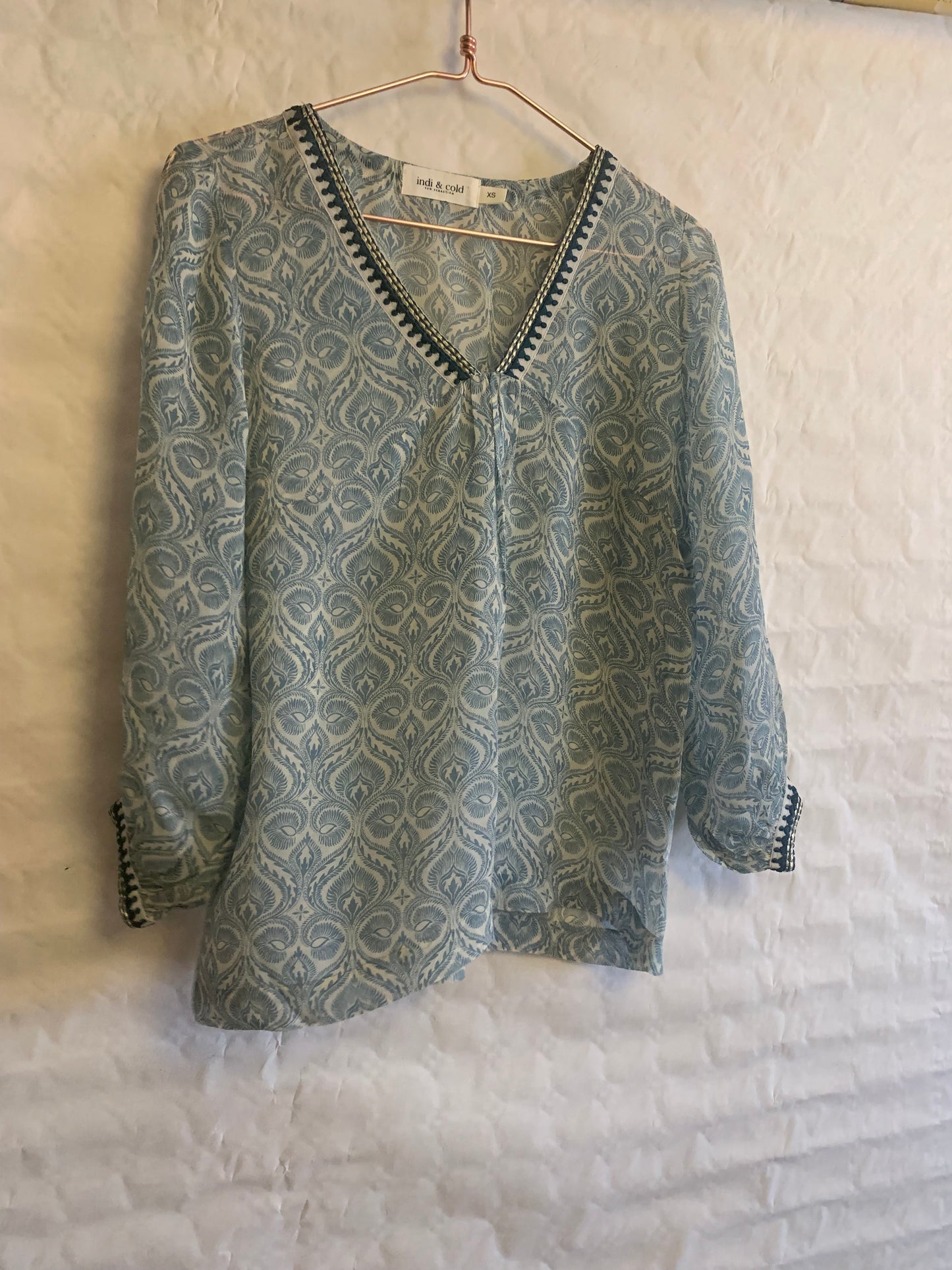 Blusón estampado tonos azules