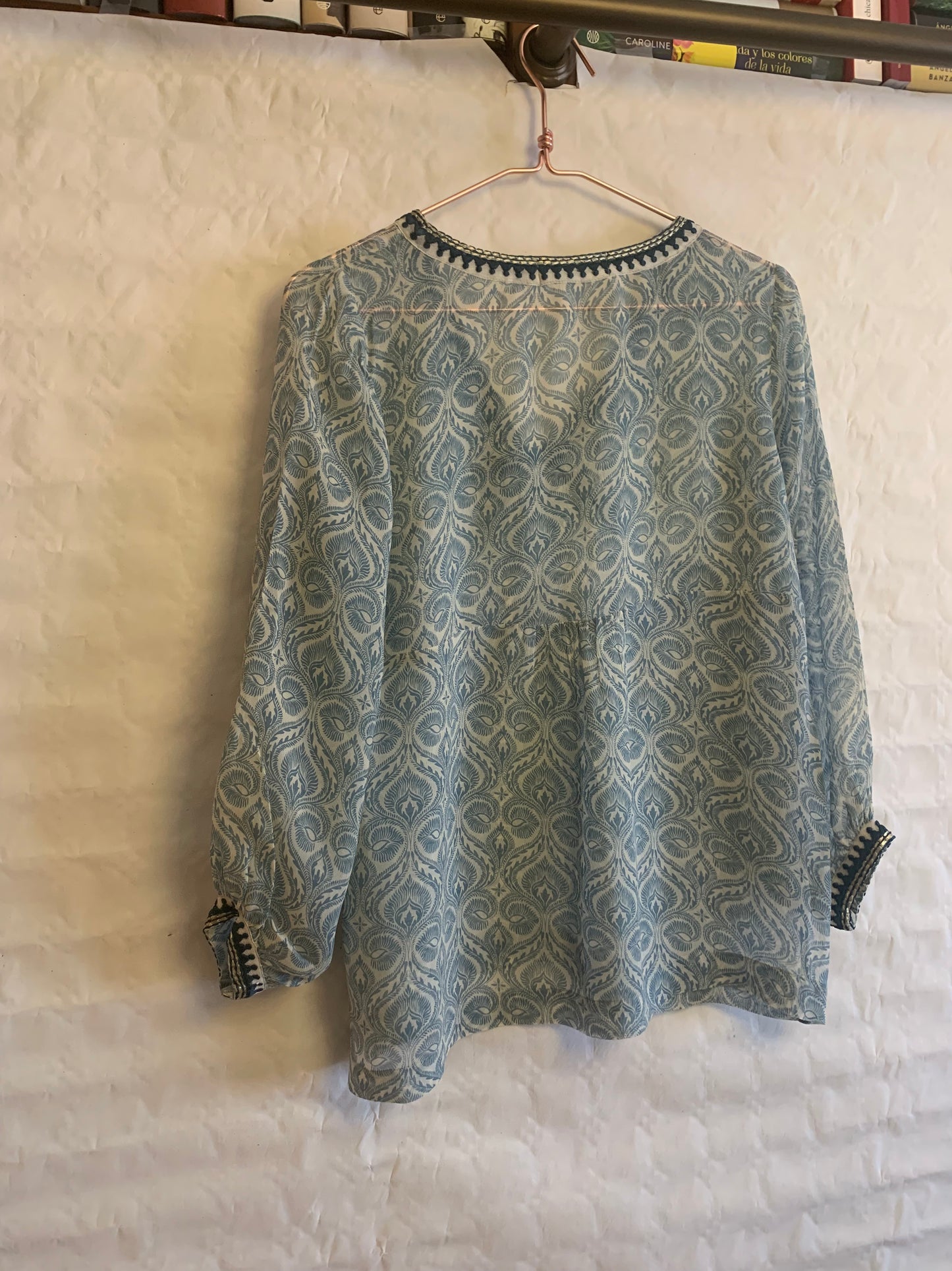 Blusón estampado tonos azules