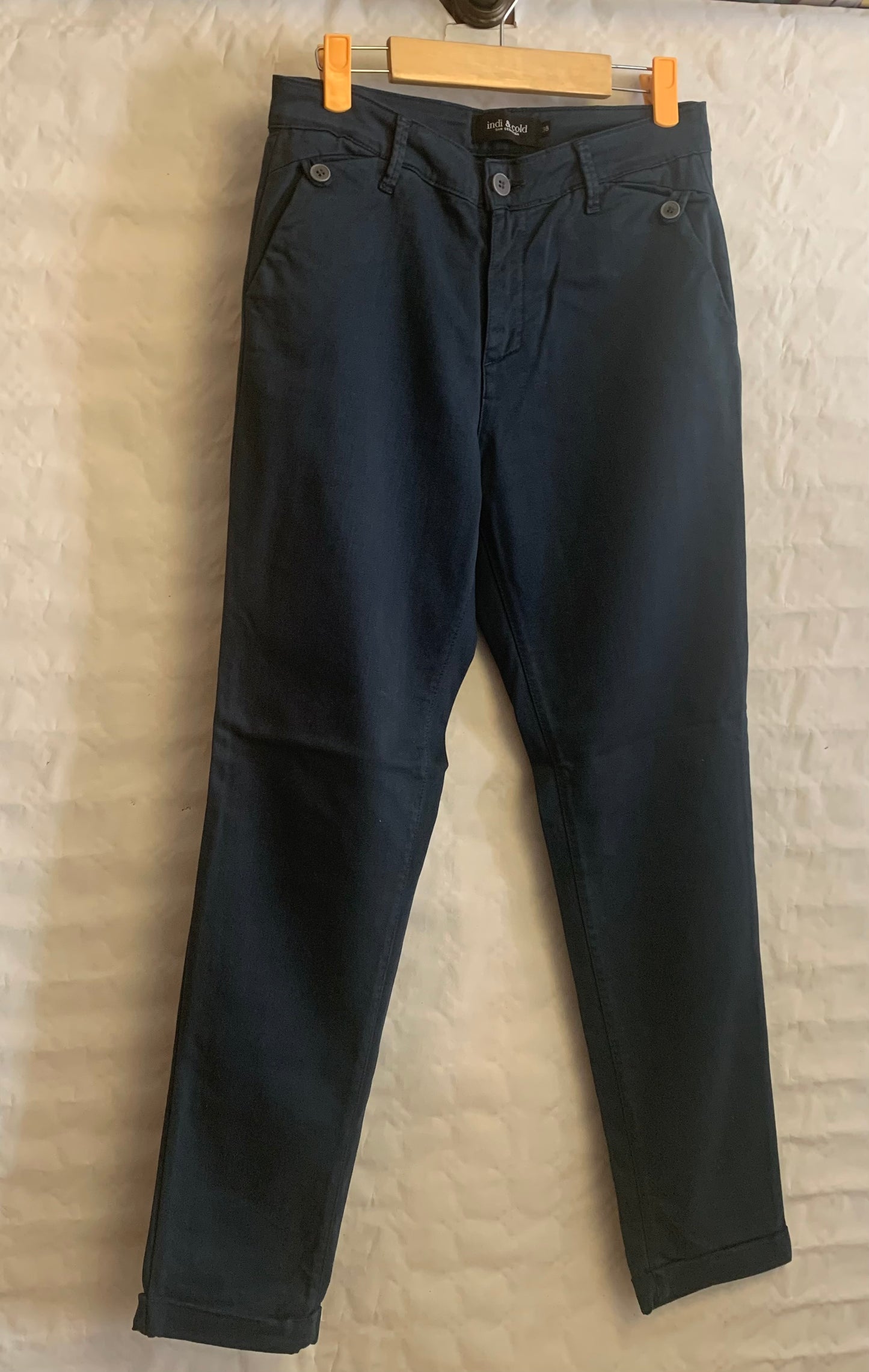Pantalon chino en lyocell bleu