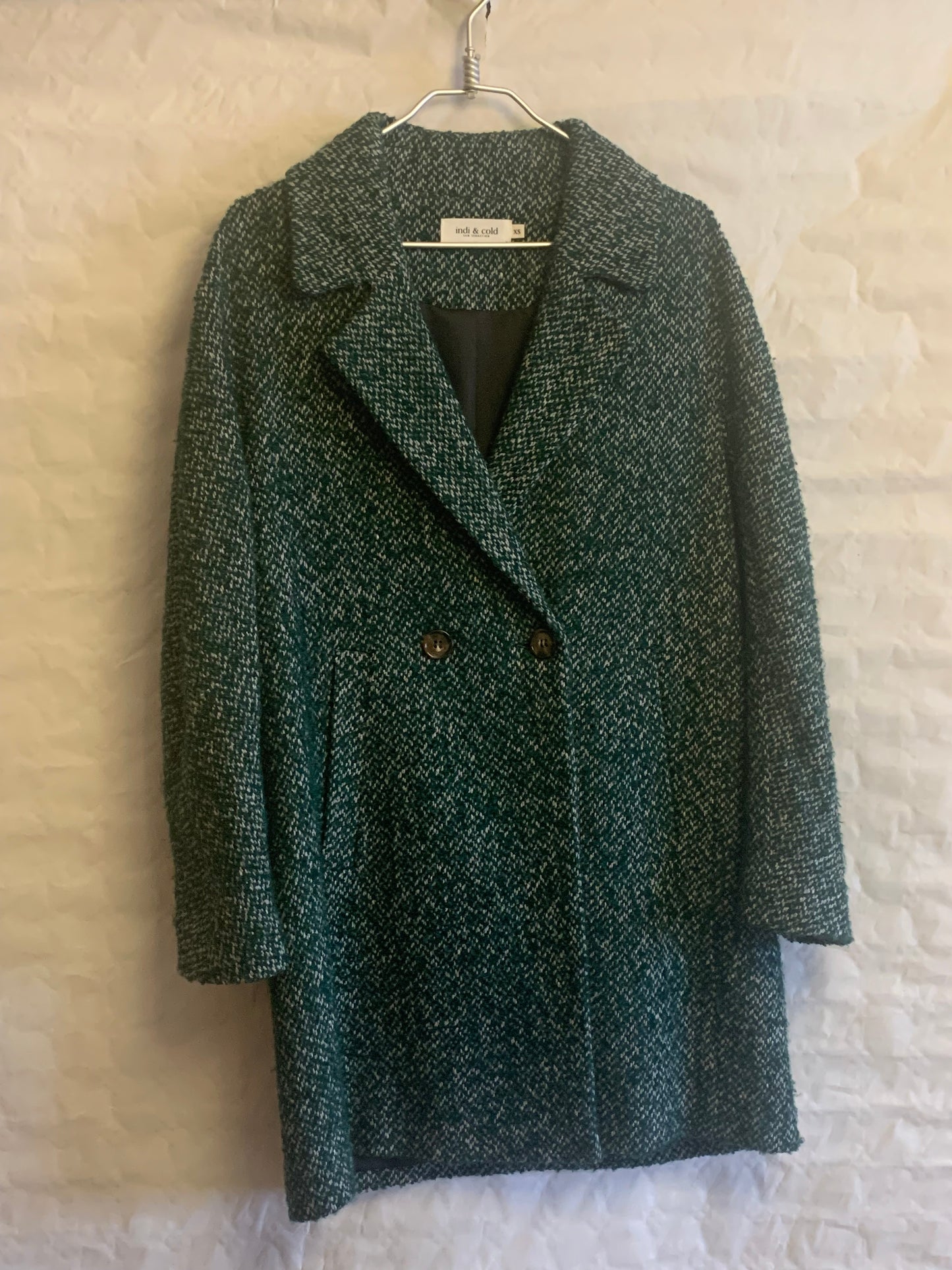 Abrigo verde jaspeado