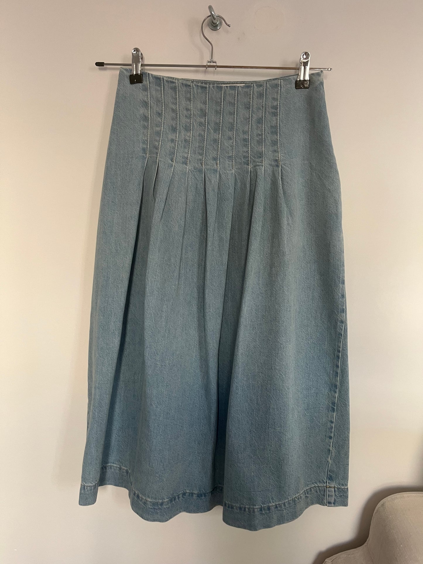 Falda Denim Pliegues