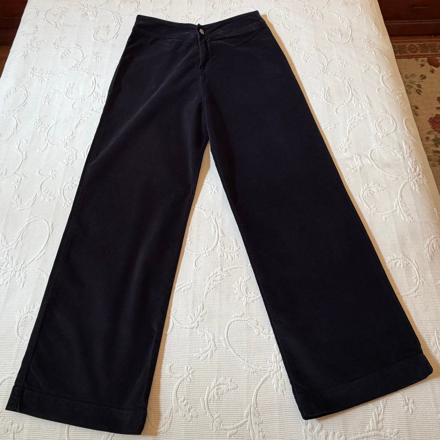 Pantalon en velours bleu foncé