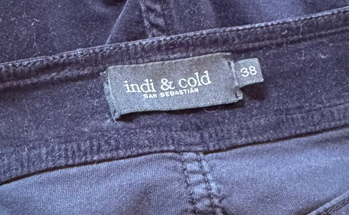 Pantalon en velours bleu foncé