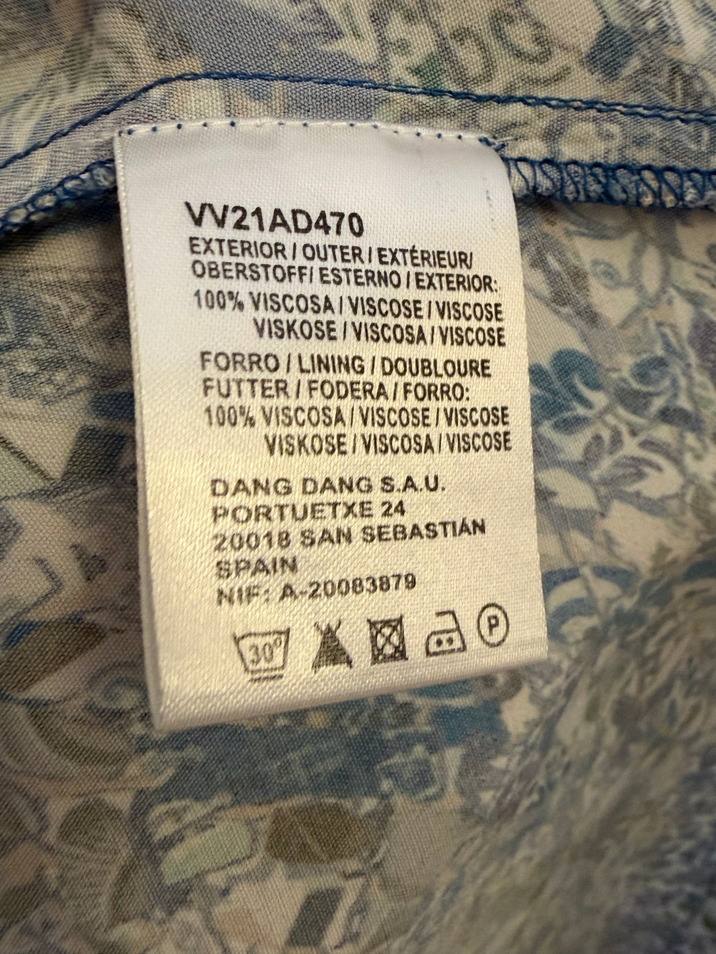 Vestido largo paneles estampado azulejo portugues