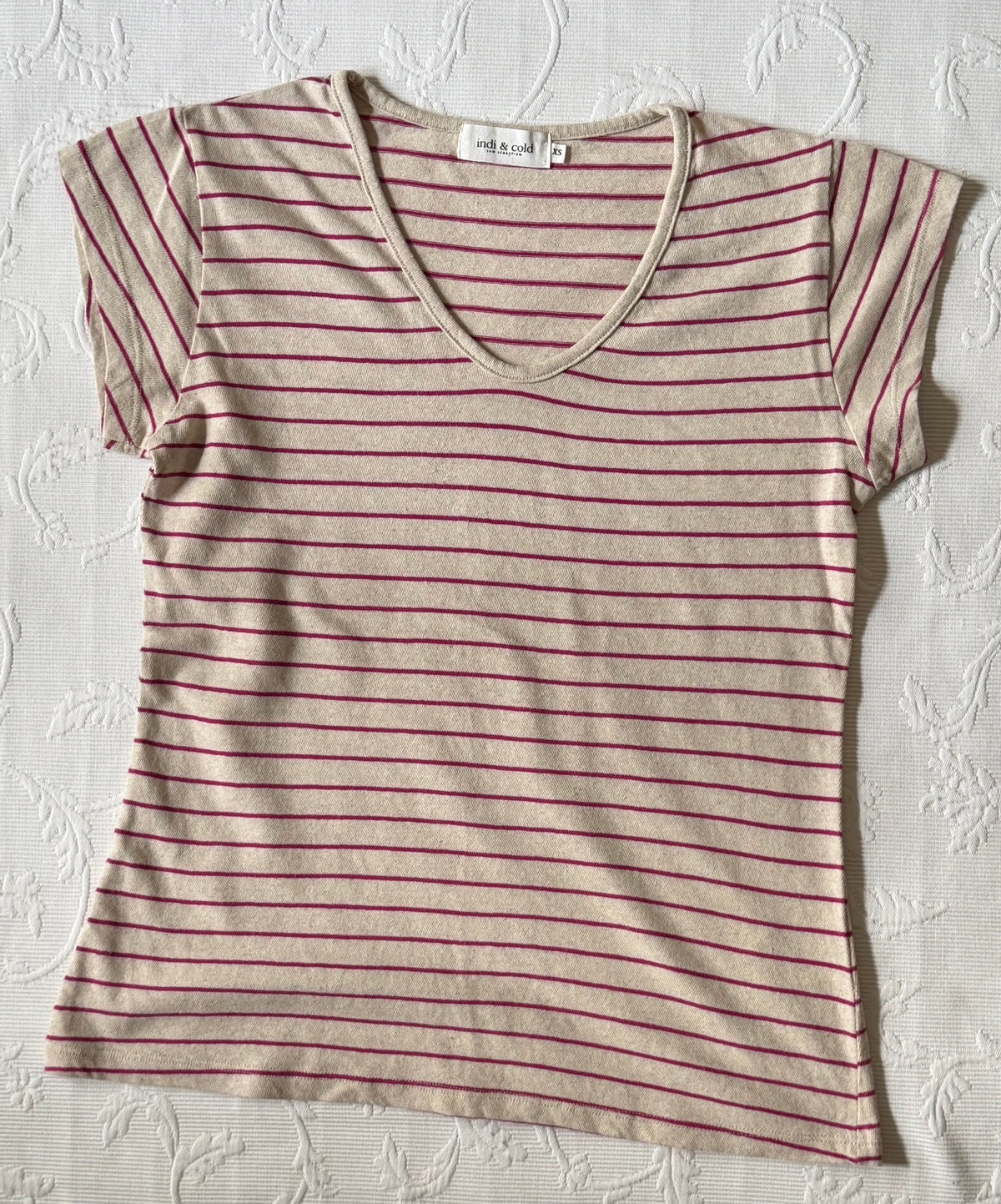 CAMISETA RAYAS LINO