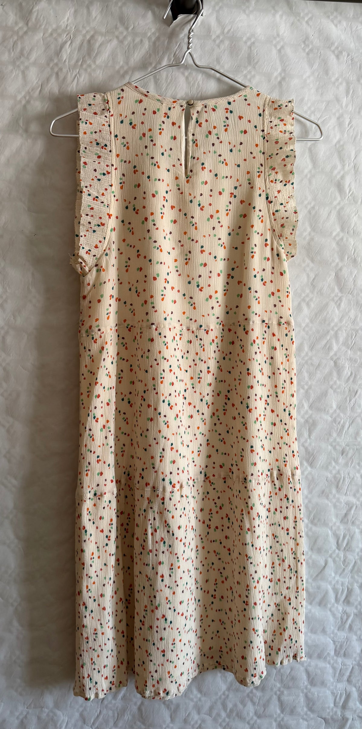Vestido beige estampado topitos de colores